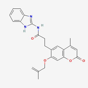 molecular formula C24H23N3O4 B12190035 N-(1H-benzimidazol-2-yl)-3-{4-methyl-7-[(2-methylprop-2-en-1-yl)oxy]-2-oxo-2H-chromen-6-yl}propanamide 