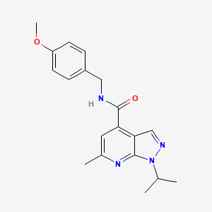 molecular formula C19H22N4O2 B12190061 N-(4-methoxybenzyl)-6-methyl-1-(propan-2-yl)-1H-pyrazolo[3,4-b]pyridine-4-carboxamide 