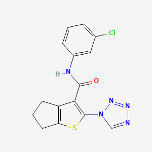 molecular formula C15H12ClN5OS B12190076 N-(3-chlorophenyl)-2-(1H-tetrazol-1-yl)-5,6-dihydro-4H-cyclopenta[b]thiophene-3-carboxamide 