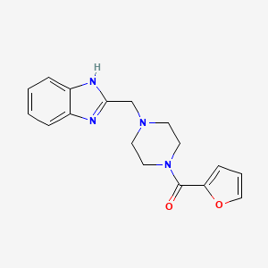 molecular formula C17H18N4O2 B12190079 (4-((1H-benzo[d]imidazol-2-yl)methyl)piperazin-1-yl)(furan-2-yl)methanone CAS No. 786718-39-6