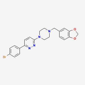 molecular formula C22H21BrN4O2 B12190092 3-[4-(1,3-Benzodioxol-5-ylmethyl)piperazin-1-yl]-6-(4-bromophenyl)pyridazine 