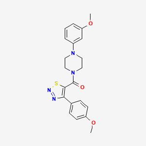 molecular formula C21H22N4O3S B12190093 [4-(3-Methoxyphenyl)piperazin-1-yl][4-(4-methoxyphenyl)-1,2,3-thiadiazol-5-yl]methanone 