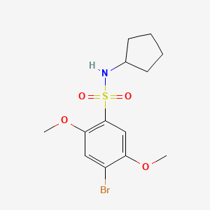 molecular formula C13H18BrNO4S B12190107 4-bromo-N-cyclopentyl-2,5-dimethoxybenzenesulfonamide 
