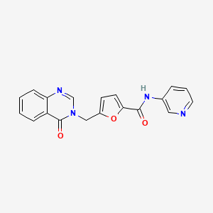 molecular formula C19H14N4O3 B12190141 5-[(4-oxoquinazolin-3(4H)-yl)methyl]-N-(pyridin-3-yl)furan-2-carboxamide 