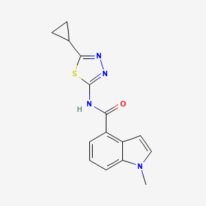molecular formula C15H14N4OS B12190162 N-(5-cyclopropyl-1,3,4-thiadiazol-2-yl)-1-methyl-1H-indole-4-carboxamide 