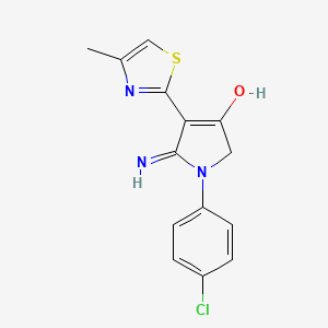 molecular formula C14H12ClN3OS B12190168 5-amino-1-(4-chlorophenyl)-4-(4-methyl-1,3-thiazol-2-yl)-1,2-dihydro-3H-pyrrol-3-one 