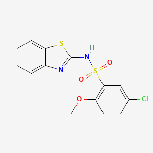 molecular formula C14H11ClN2O3S2 B12190169 N-(1,3-benzothiazol-2-yl)-5-chloro-2-methoxybenzene-1-sulfonamide 