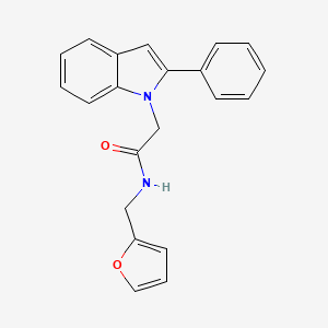 molecular formula C21H18N2O2 B12190177 N-(furan-2-ylmethyl)-2-(2-phenyl-1H-indol-1-yl)acetamide 