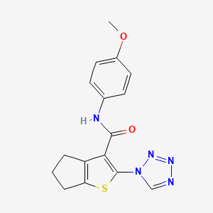 molecular formula C16H15N5O2S B12190195 N-(4-methoxyphenyl)-2-(1H-tetrazol-1-yl)-5,6-dihydro-4H-cyclopenta[b]thiophene-3-carboxamide 