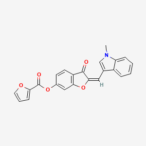 molecular formula C23H15NO5 B12190202 (2E)-2-[(1-methyl-1H-indol-3-yl)methylidene]-3-oxo-2,3-dihydro-1-benzofuran-6-yl furan-2-carboxylate 