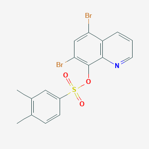 molecular formula C17H13Br2NO3S B12190259 5,7-Dibromo-8-quinolyl 3,4-dimethylbenzenesulfonate 