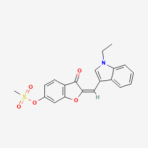 molecular formula C20H17NO5S B12190280 2-[(1-Ethylindol-3-yl)methylene]-3-oxobenzo[3,4-b]furan-6-yl methylsulfonate 