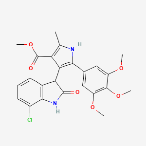 molecular formula C24H23ClN2O6 B12190284 methyl 4-(7-chloro-2-oxo-2,3-dihydro-1H-indol-3-yl)-2-methyl-5-(3,4,5-trimethoxyphenyl)-1H-pyrrole-3-carboxylate 