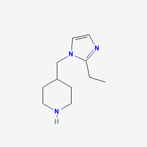 molecular formula C11H19N3 B12190290 4-((2-Ethyl-1h-imidazol-1-yl)methyl)piperidine 