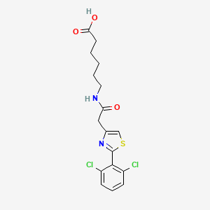 molecular formula C17H18Cl2N2O3S B12190303 6-({[2-(2,6-Dichlorophenyl)-1,3-thiazol-4-yl]acetyl}amino)hexanoic acid 