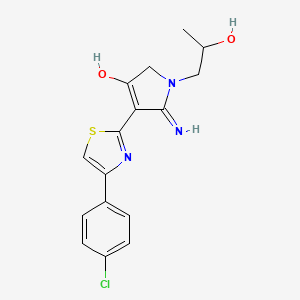 molecular formula C16H16ClN3O2S B12190306 5-amino-4-[4-(4-chlorophenyl)-1,3-thiazol-2-yl]-1-(2-hydroxypropyl)-1,2-dihydro-3H-pyrrol-3-one 