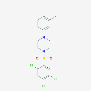 molecular formula C18H19Cl3N2O2S B12190309 1-(3,4-Dimethylphenyl)-4-(2,4,5-trichlorobenzenesulfonyl)piperazine 