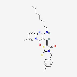 molecular formula C29H34N4O2S2 B12190312 7-methyl-3-{(Z)-[3-(4-methylbenzyl)-4-oxo-2-thioxo-1,3-thiazolidin-5-ylidene]methyl}-2-(octylamino)-4H-pyrido[1,2-a]pyrimidin-4-one 