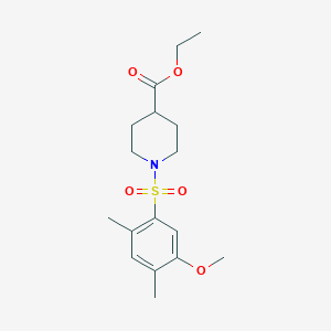 molecular formula C17H25NO5S B12190328 Ethyl 1-(5-methoxy-2,4-dimethylbenzenesulfonyl)piperidine-4-carboxylate 