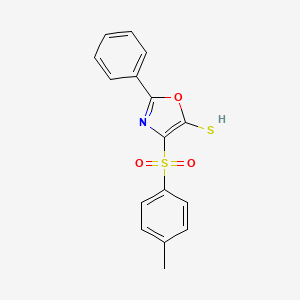 molecular formula C16H13NO3S2 B12190370 5-Oxazolethiol, 4-[(4-methylphenyl)sulfonyl]-2-phenyl- CAS No. 138537-79-8