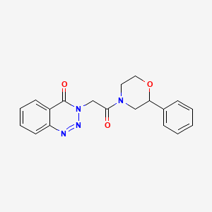 molecular formula C19H18N4O3 B12190378 3-[2-oxo-2-(2-phenylmorpholin-4-yl)ethyl]-1,2,3-benzotriazin-4(3H)-one 