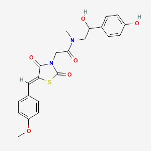 molecular formula C22H22N2O6S B12190384 N-[2-hydroxy-2-(4-hydroxyphenyl)ethyl]-2-[(5Z)-5-(4-methoxybenzylidene)-2,4-dioxo-1,3-thiazolidin-3-yl]-N-methylacetamide 
