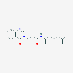molecular formula C19H27N3O2 B12190386 N-(6-methylheptan-2-yl)-3-(4-oxoquinazolin-3(4H)-yl)propanamide 