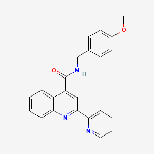 molecular formula C23H19N3O2 B12190389 N-(4-methoxybenzyl)-2-pyridin-2-ylquinoline-4-carboxamide 