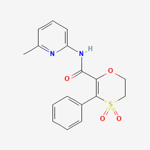 molecular formula C17H16N2O4S B12190408 N-(6-methylpyridin-2-yl)-3-phenyl-5,6-dihydro-1,4-oxathiine-2-carboxamide 4,4-dioxide 