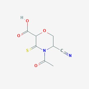 4-Acetyl-5-cyano-3-thioxo-2-morpholinecarboxylic acid