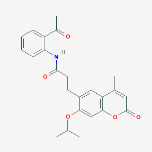 molecular formula C24H25NO5 B12190427 N-(2-acetylphenyl)-3-[4-methyl-2-oxo-7-(propan-2-yloxy)-2H-chromen-6-yl]propanamide 