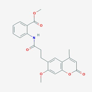 molecular formula C22H21NO6 B12190455 methyl 2-{[3-(7-methoxy-4-methyl-2-oxo-2H-chromen-6-yl)propanoyl]amino}benzoate 