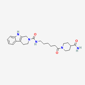 molecular formula C24H33N5O3 B12190475 N-[6-(4-carbamoylpiperidin-1-yl)-6-oxohexyl]-1,3,4,9-tetrahydro-2H-beta-carboline-2-carboxamide 