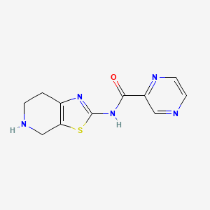 molecular formula C11H11N5OS B12190487 N-(4,5,6,7-Tetrahydrothiazolo[5,4-c]pyridin-2-yl)pyrazine-2-carboxamide 