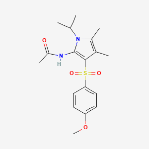 molecular formula C18H24N2O4S B12190497 N-{3-[(4-methoxyphenyl)sulfonyl]-4,5-dimethyl-1-(propan-2-yl)-1H-pyrrol-2-yl}acetamide 