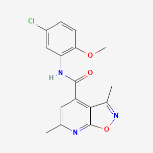molecular formula C16H14ClN3O3 B12190552 N-(5-chloro-2-methoxyphenyl)-3,6-dimethyl[1,2]oxazolo[5,4-b]pyridine-4-carboxamide 
