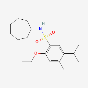molecular formula C19H31NO3S B12190587 Cycloheptyl{[2-ethoxy-4-methyl-5-(methylethyl)phenyl]sulfonyl}amine 