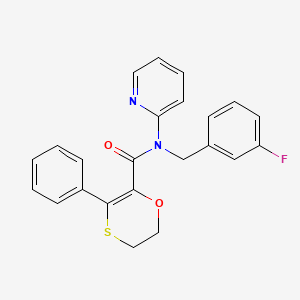 molecular formula C23H19FN2O2S B12190631 N-(3-fluorobenzyl)-3-phenyl-N-(pyridin-2-yl)-5,6-dihydro-1,4-oxathiine-2-carboxamide 