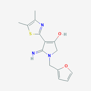 molecular formula C14H15N3O2S B12190678 4-(4,5-dimethyl-1,3-thiazol-2-yl)-1-(furan-2-ylmethyl)-5-imino-2,5-dihydro-1H-pyrrol-3-ol 