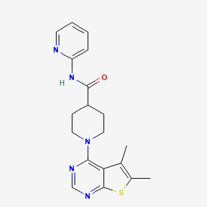molecular formula C19H21N5OS B12190691 1-(5,6-dimethylthieno[2,3-d]pyrimidin-4-yl)-N-(pyridin-2-yl)piperidine-4-carboxamide 