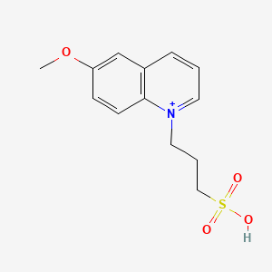 molecular formula C13H16NO4S+ B1219073 Quinolinium, 6-methoxy-1-(3-sulfopropyl)- 