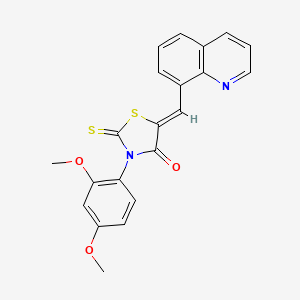 molecular formula C21H16N2O3S2 B12190738 3-(2,4-Dimethoxyphenyl)-5-(8-quinolylmethylene)-2-thioxo-1,3-thiazolidin-4-one 