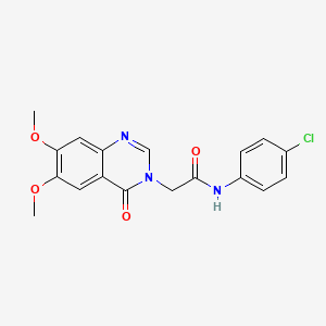 molecular formula C18H16ClN3O4 B12190753 N-(4-chlorophenyl)-2-(6,7-dimethoxy-4-oxoquinazolin-3(4H)-yl)acetamide 