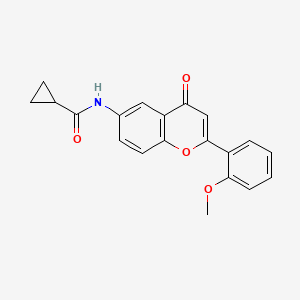 molecular formula C20H17NO4 B12190775 N-(2-(2-methoxyphenyl)-4-oxo-4H-chromen-6-yl)cyclopropanecarboxamide 