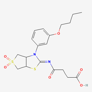 molecular formula C19H24N2O6S2 B12190794 4-{[(2Z)-3-(3-butoxyphenyl)-5,5-dioxidotetrahydrothieno[3,4-d][1,3]thiazol-2(3H)-ylidene]amino}-4-oxobutanoic acid 