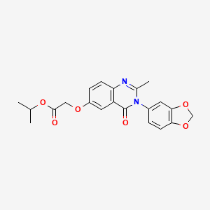 molecular formula C21H20N2O6 B12190807 Propan-2-yl {[3-(1,3-benzodioxol-5-yl)-2-methyl-4-oxo-3,4-dihydroquinazolin-6-yl]oxy}acetate 