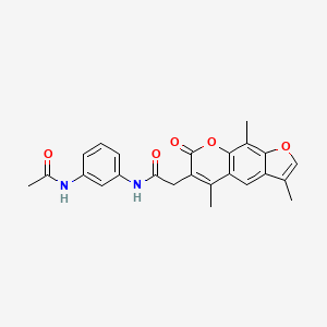 molecular formula C24H22N2O5 B12190819 N-[3-(acetylamino)phenyl]-2-(3,5,9-trimethyl-7-oxo-7H-furo[3,2-g]chromen-6-yl)acetamide 