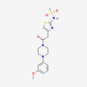 molecular formula C17H22N4O4S2 B12190825 N-[(2E)-4-{2-[4-(3-methoxyphenyl)piperazin-1-yl]-2-oxoethyl}-1,3-thiazol-2(3H)-ylidene]methanesulfonamide 