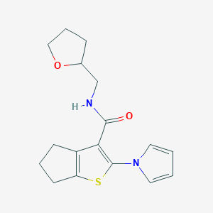 molecular formula C17H20N2O2S B12190834 2-(1H-pyrrol-1-yl)-N-(tetrahydrofuran-2-ylmethyl)-5,6-dihydro-4H-cyclopenta[b]thiophene-3-carboxamide 