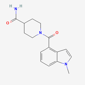 molecular formula C16H19N3O2 B12190869 1-[(1-methyl-1H-indol-4-yl)carbonyl]piperidine-4-carboxamide 